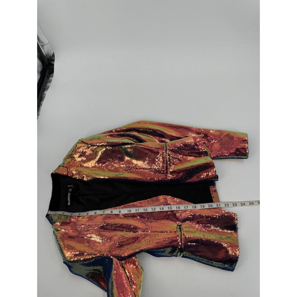 Blanknyc Sequin Jacket Iridescent Open Front Nye … - image 8